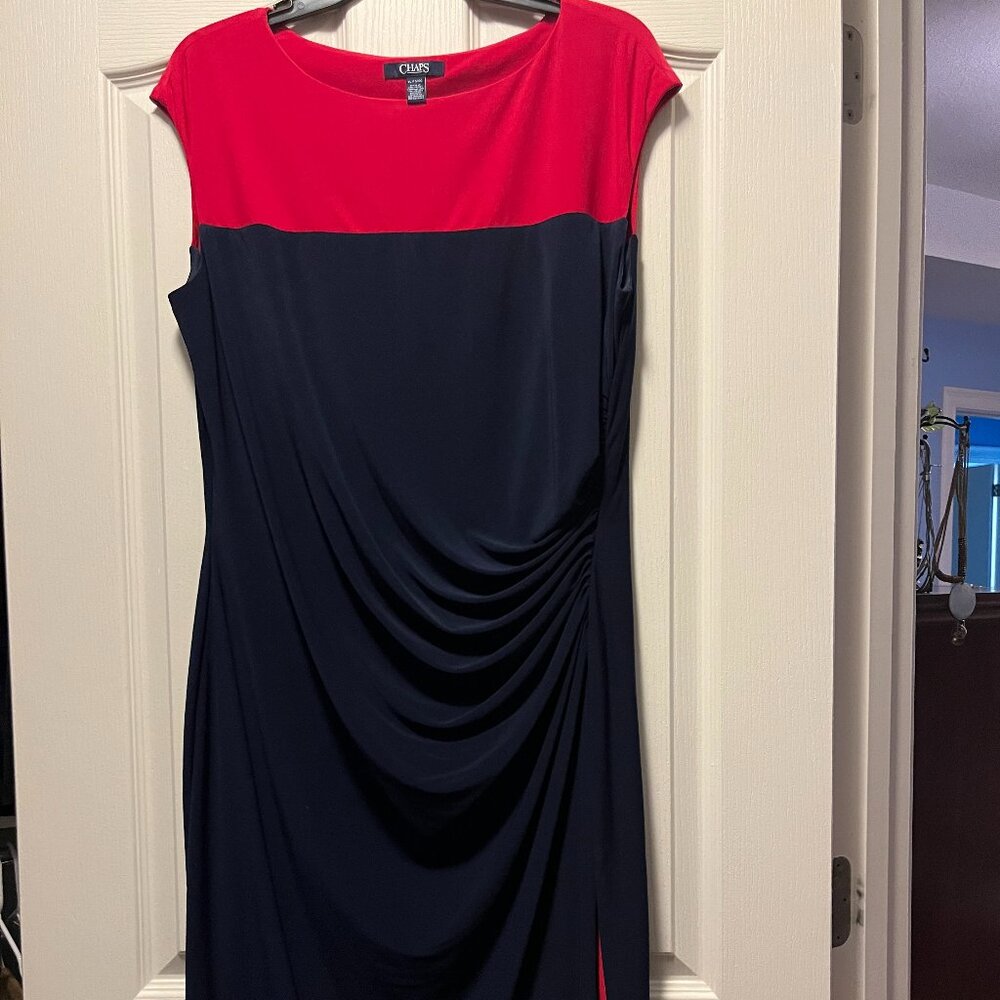 Chaps Ralph Lauren Navy and Fuschia Dress Size XL